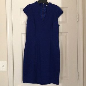 Blue dress with silver zipper